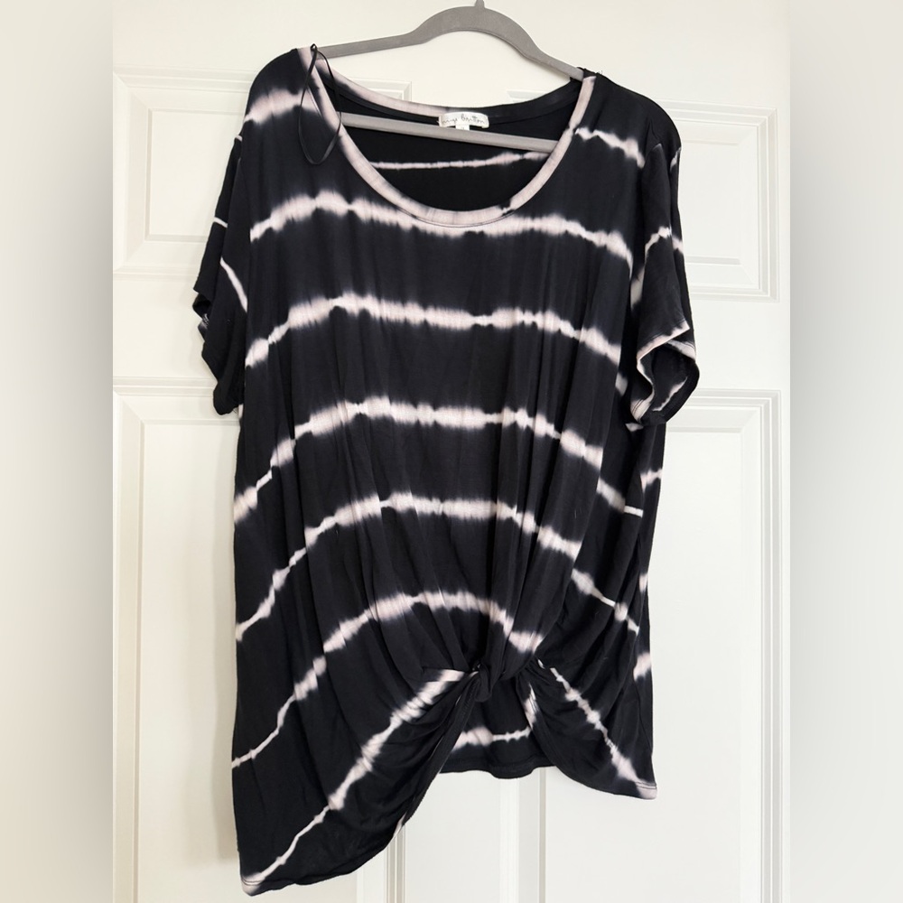 Nine Britton Black and White Striped Women's Tee